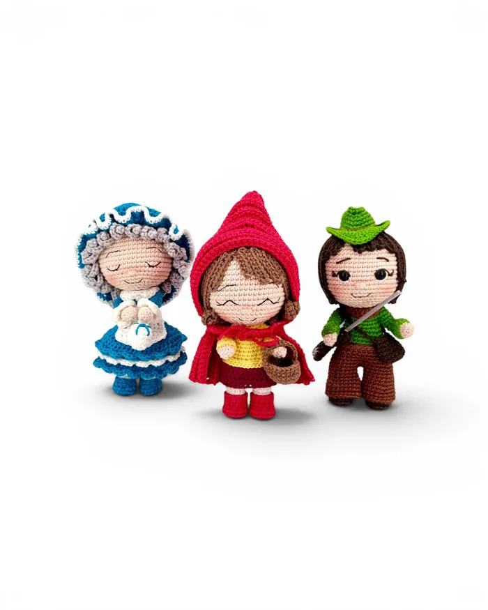 Le Petit Chaperon rouge, le chasseur et la mère-grand au crochet