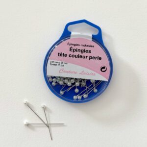 EPINGLES TÊTE COULEUR PERLE x 75